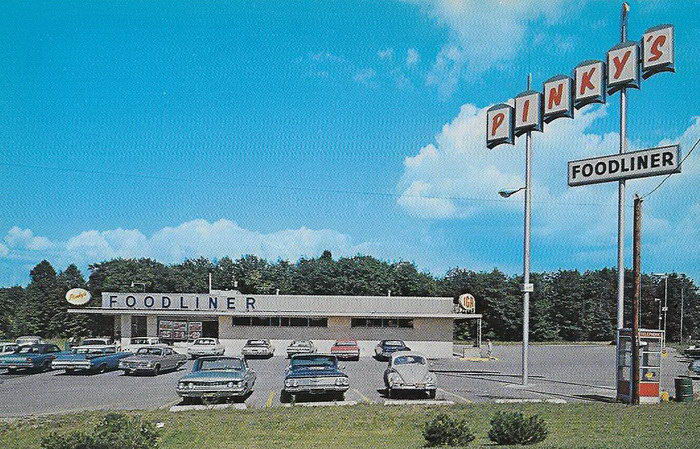 Pinkys Foodliner - Old Postcard Photo (newer photo)